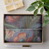 Elegantes Mohnband, Royal Red & Lila, Golds Seidenpapier (Geschenk)