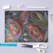 Elegantes Mohnband, Royal Red & Lila, Golds Seidenpapier (Handwerk)