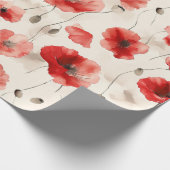 Elegantes Mohnmuster Geschenkpapier (Ecke)