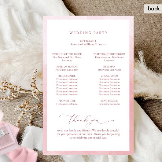 Elegantes Mongram Dusty Rose Wedding Program