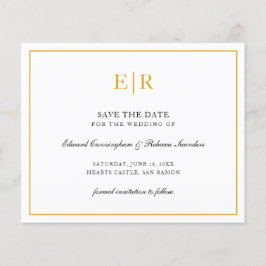 Elegantes Mongram Gold-Hochzeitgeld speichert das  Flyer