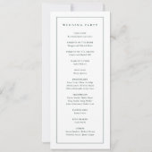 Elegantes Mongram Green Wedding Programm (Rückseite)