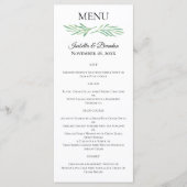 Elegantes Mongram Greenerity Wedding Menu Menükarte (Vorderseite)