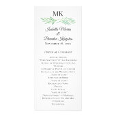 Elegantes Mongram Greenerity Wedding Program 2 Werbekarte (Vorne)