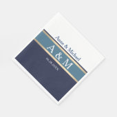 Elegantes Mongram-Hochzeitsereignis Serviette (Ecke)