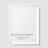 Elegantes Mongram-Hochzeitüberlagerungsgerät Pergament Einladungen (Versetzt)