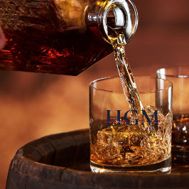 Elegantes Mongram-Logo für das Burgundy Gold 3 Let Whiskyglas