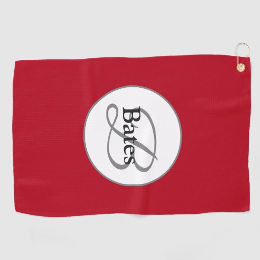 Elegantes Mongram Red Golf Handtuch (Horizontal)
