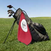 Elegantes Mongram Red Golf Handtuch (Gras)