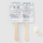 Elegantes Mongram Winter Wedding Program Fächer (Vorne und Hinten)