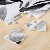 Elegantes Monochrom: Muster für natürliche Blätter Puzzle (Seite)