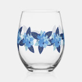 Elegantes monochromatisches blaues Design Weinglas Ohne Stiel (Links)