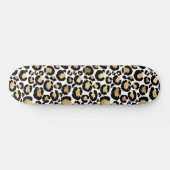 Elegantes monochromatisches Leopard Spots Wild Gla Skateboard (Horizontal)