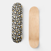 Elegantes monochromatisches Leopard Spots Wild Gla Skateboard (Vorderseite)
