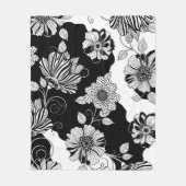 Elegantes monochromes Blumenluxus-Muster (4) Fleecedecke (Vorderseite)
