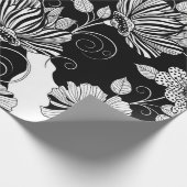 Elegantes monochromes Blumenluxus-Muster (4) Geschenkpapier (Ecke)
