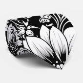 Elegantes monochromes Blumenluxus-Muster (4) Krawatte (Gerollt)
