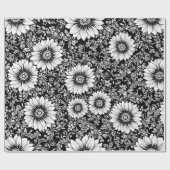 Elegantes monochromes Blumenluxus-Muster (5) Geschenkpapier (Flach)