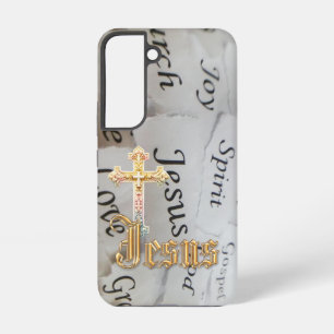 Elegantes monochromes christliches Pastellkreuz Je Samsung Galaxy Hülle