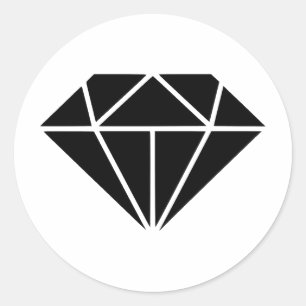 Elegantes monochromes Diamantdesign Runder Aufkleber