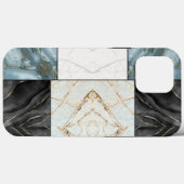 Elegantes monochromes Marmormuster modernes ästhet Case-Mate iPhone Hülle (Rückseite (Horizontal))