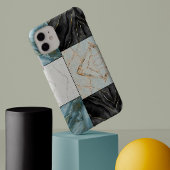 Elegantes monochromes Marmormuster modernes ästhet Case-Mate iPhone Hülle