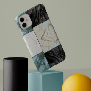 Elegantes monochromes Marmormuster modernes ästhet Case-Mate iPhone Hülle