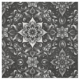 Elegantes monochromes Verziertes Blumengewebe Stoff
