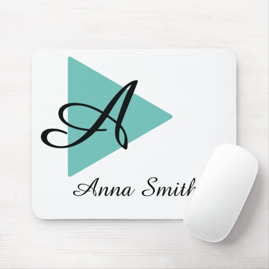 Elegantes Monogram Abtract Aquamarines Design Mousepad (Mit Mouse)