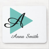 Elegantes Monogram Abtract Aquamarines Design Mousepad (Vorne)