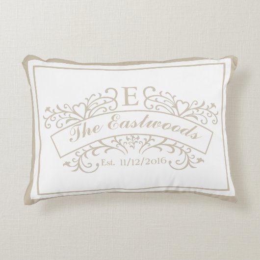 Elegantes Monogram Accent Pillow Dekokissen (Vorderseite)