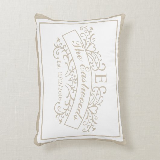 Elegantes Monogram Accent Pillow Dekokissen (Vorderseite(Vertikal))