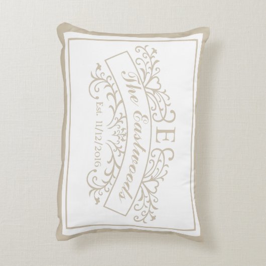 Elegantes Monogram Accent Pillow Dekokissen (Rückseite(Vertikal))