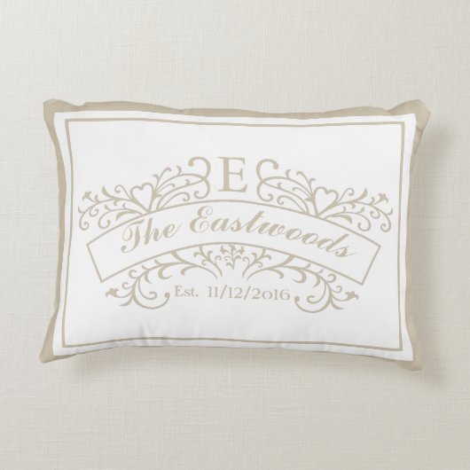 Elegantes Monogram Accent Pillow Dekokissen (Rückseite)