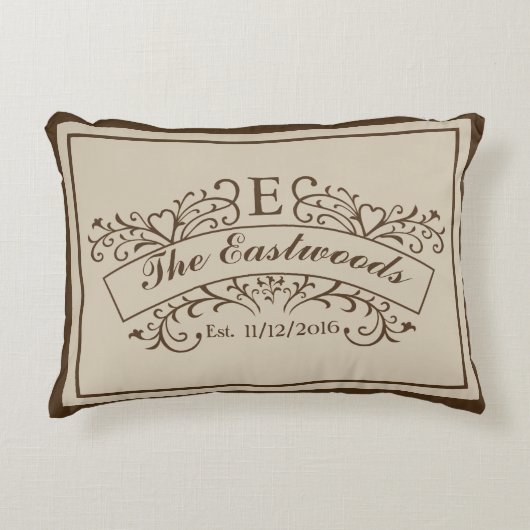 Elegantes Monogram Accent Pillow Zierkissen (Vorderseite)