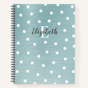 Elegantes Monogram Aquamarin Glam Notebook Notizblock