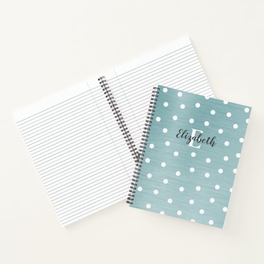 Elegantes Monogram Aquamarin Glam Notebook Notizblock (Innenseite)