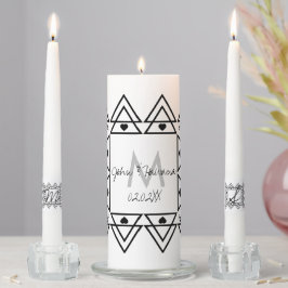 Elegantes Monogram Art Deco Wedding Unity Candle S Kerzenset