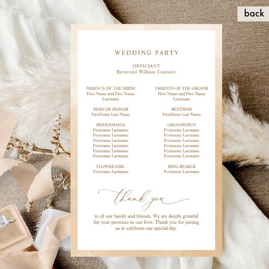 Elegantes Monogram Beige Cream Wedding Program