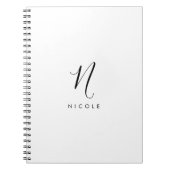 Elegantes Monogram Black and White Notebook Notizblock (Vorderseite)