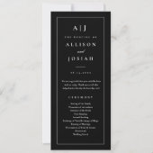 Elegantes Monogram Black and White Wedding Program Einladung (Vorderseite)