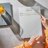 Elegantes Monogram Black Gold Einfaches Rezept No Notizblock