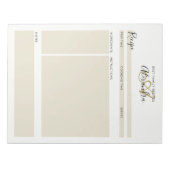 Elegantes Monogram Black Gold Modernes Rezept Notizblock (Vorderseite)