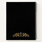 Elegantes Monogram Black Gold Rezept Cookbook Notizblock (Rückseite)