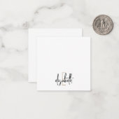 Elegantes Monogram Black Gold Script Mitteilungskarte (Vorderseite/Rückseite Beispiel)