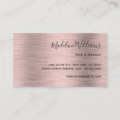 Elegantes Monogram Black Rose Gold Script Muster Visitenkarte (Rückseite)