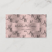 Elegantes Monogram Black Rose Gold Script Muster Visitenkarte (Vorderseite)