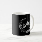 Elegantes Monogram Black Silver Script Kaffeetasse (VorderseiteRechts)