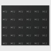 Elegantes Monogram Black Wedding Wrapping Paper Geschenkpapier (Flach)