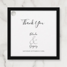 Elegantes Monogram Black & White Wedding Geschenk Geschenkanhänger